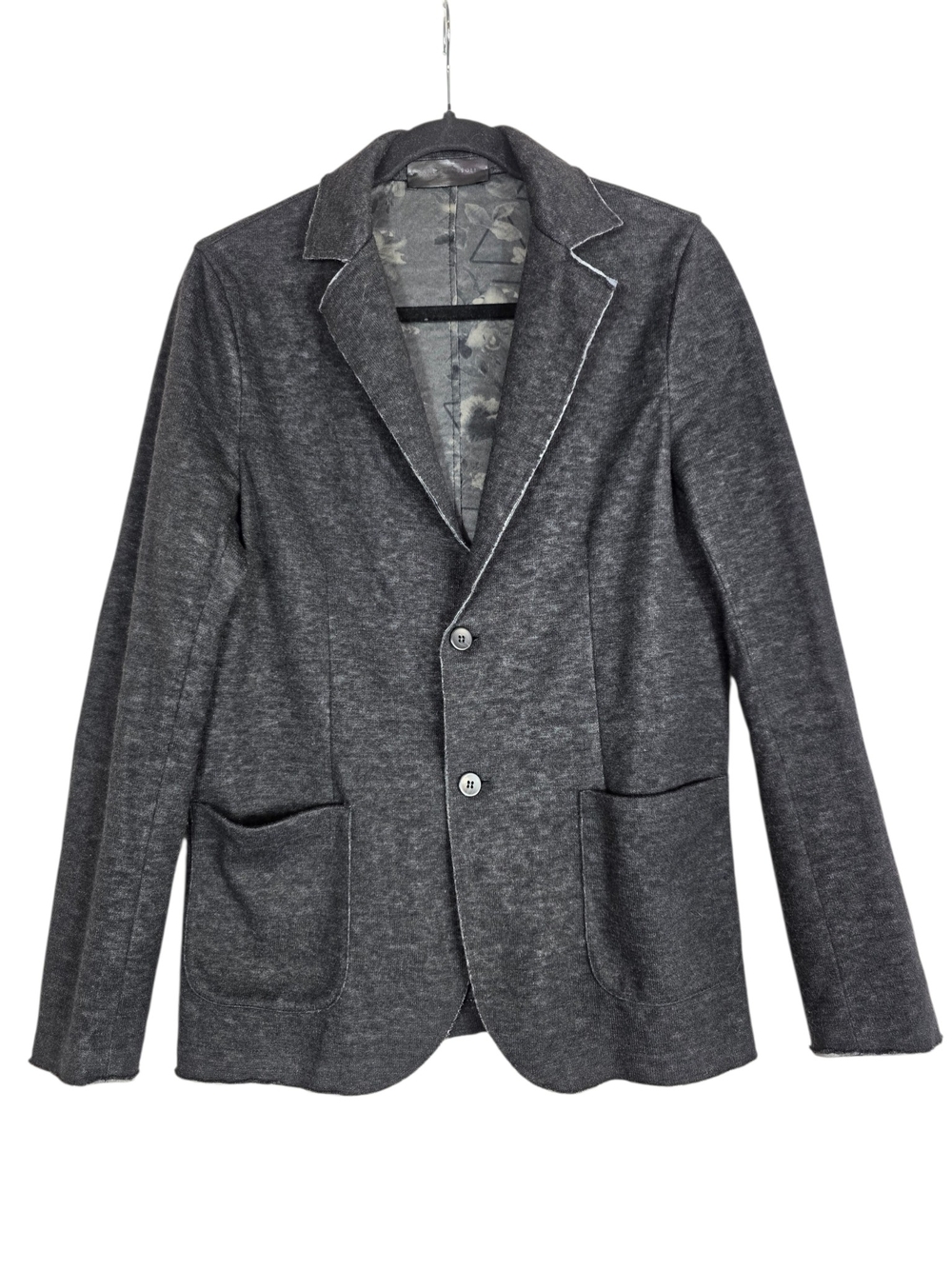 Daniele Fiesoli Charcoal Gray Knit Two-Button Sport Coat